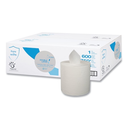 Papernet Center-Pull Paper Towels, 1 Ply, 600 Sheets, 750 ft, White 410083